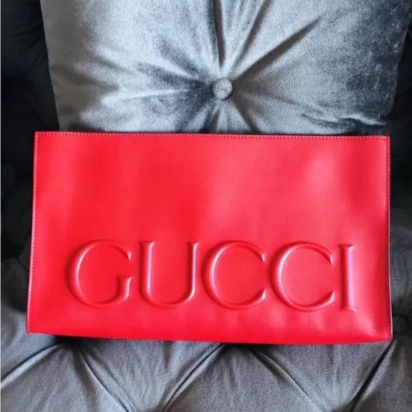 SOLD ‼️ Gucci Clutch Large Red Leather 100% authentic - Picture 5 of 10